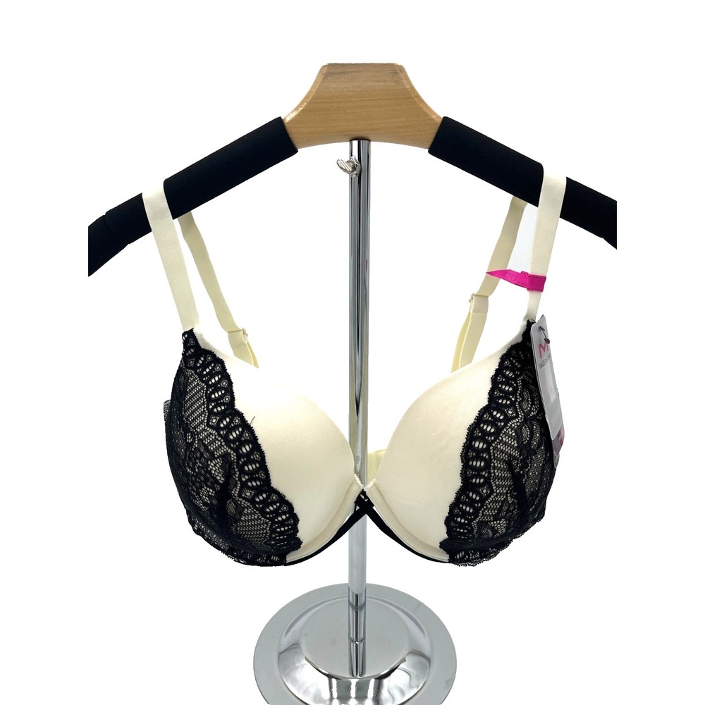 Maidenform DM9400 Push Up Bra Black & White 34DD NWT